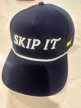 Masters Navy Baseball Cap with White 'SKIP IT' Embroidery